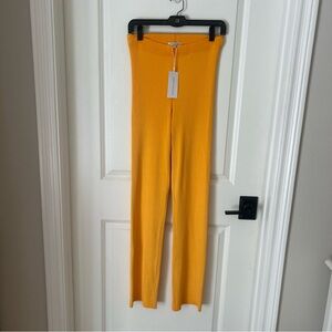 Cotton Citizen Women's Size S Yellow Golden Ibiza Pants Ribbed Stretch NWT